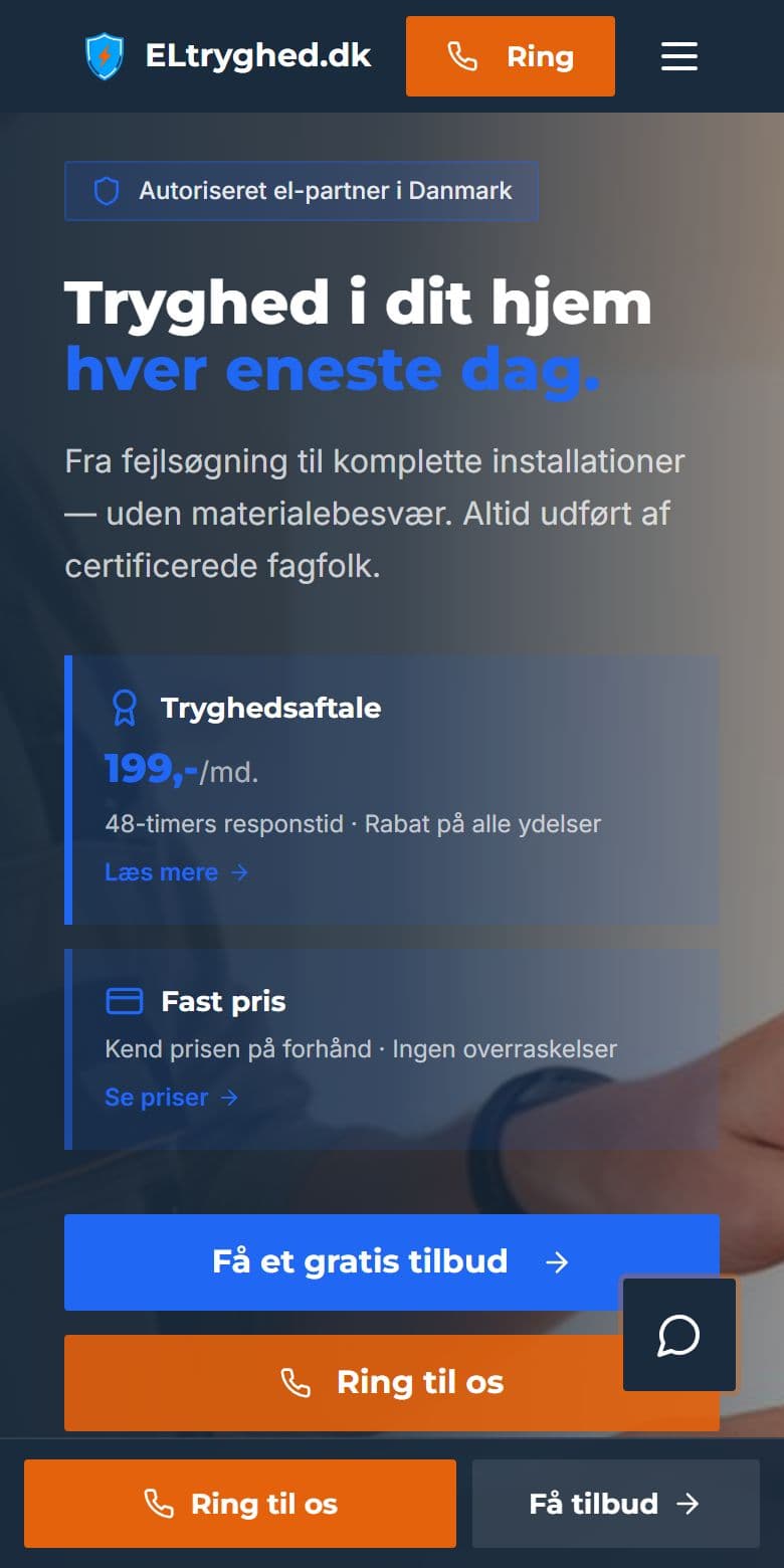 Eltryghed.dk på mobil
